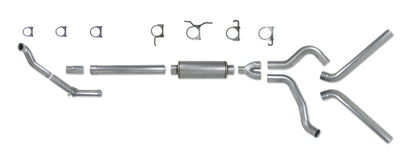 Diamond Eye Performance Diamond Eye KIT 4in Turbo Back DUAL AL: 94-97 FORD 7.3L F250/F350 PWRSTROKE NFS W/ CARB EQUIV STDS