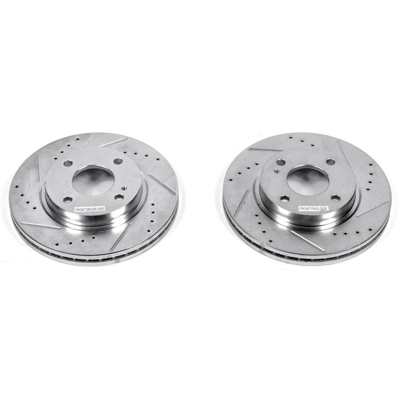 PowerStop Power Stop 11-19 Ford Fiesta Front Evolution Drilled & Slotted Rotors - Pair