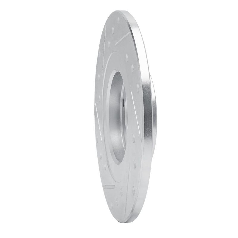 R1 Concepts R1 81-84 Toyota Starlet Front Right Drilled & Slotted Silver Brake Rotor
