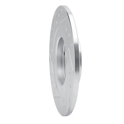 R1 Concepts R1 81-84 Toyota Starlet Front Right Drilled & Slotted Silver Brake Rotor