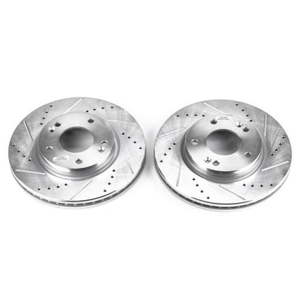PowerStop Power Stop 01-05 Hyundai Santa Fe Front Evolution Drilled & Slotted Rotors - Pair