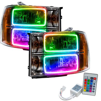 ORACLE Lighting Oracle 07-13 GMC Sierra SMD HL - Square Ring Design - ColorSHIFT w/ Simple Controller