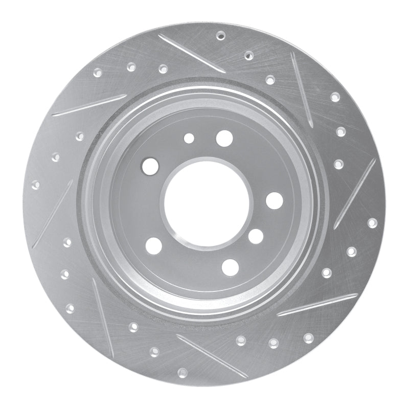 R1 Concepts R1 89-95 BMW 535I Rear Left Drilled & Slotted Silver Brake Rotor