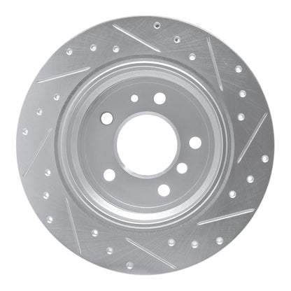 R1 Concepts R1 89-95 BMW 535I Rear Left Drilled & Slotted Silver Brake Rotor