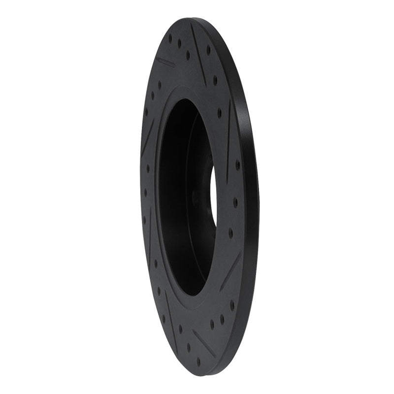 R1 Concepts R1 02-04 Ford Focus Rear Left Drilled & Slotted Black Brake Rotor