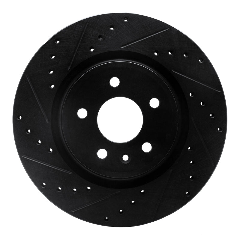 R1 Concepts R1 09-10 Ford Taurus SHO Front Left Drilled & Slotted Black Brake Rotor