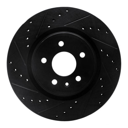 R1 Concepts R1 09-10 Ford Taurus SHO Front Left Drilled & Slotted Black Brake Rotor