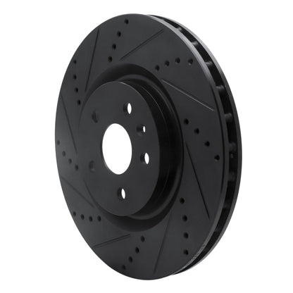 R1 Concepts R1 09-17 Buick Regal Front Left Drilled & Slotted Black Brake Rotor