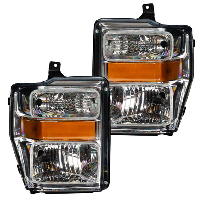 ORACLE Lighting Oracle 08-10 Ford F250 Pre-Assembled Halo Headlights - Chrome Housing - w/ 2.0 Controller