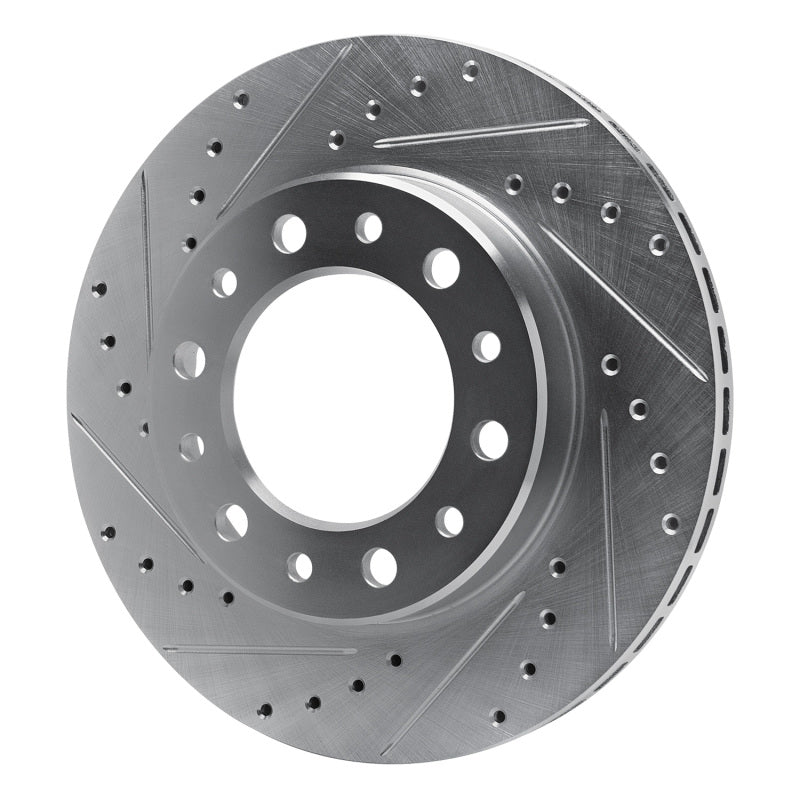 R1 Concepts R1 76-89 Toyota Land Cruiser Front Left Drilled & Slotted Silver Brake Rotor