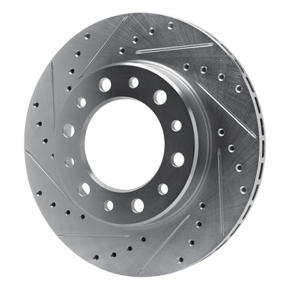 R1 Concepts R1 76-89 Toyota Land Cruiser Front Left Drilled & Slotted Silver Brake Rotor