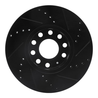 R1 Concepts R1 92-08 Audi A4 (Mexico) Front Left Drilled & Slotted Black Brake Rotor