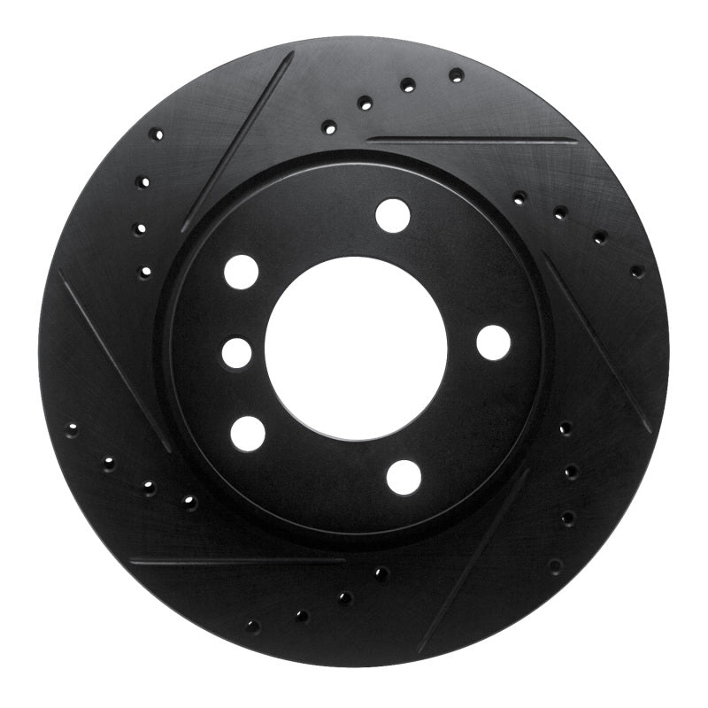 R1 Concepts R1 05-07 BMW 120i (Mexico) Front Left Drilled & Slotted Black Brake Rotor