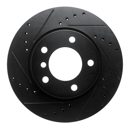 R1 Concepts R1 05-07 BMW 120i (Mexico) Front Left Drilled & Slotted Black Brake Rotor
