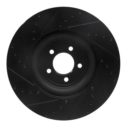 R1 Concepts R1 06-21 Jaguar F-Type Front Right Drilled & Slotted Black Brake Rotor