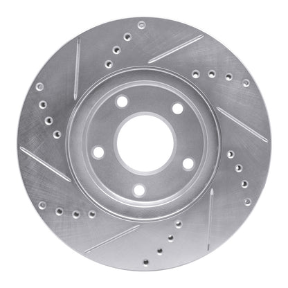 R1 Concepts R1 02-17 Infiniti Q45 Front Right Drilled & Slotted Silver Brake Rotor