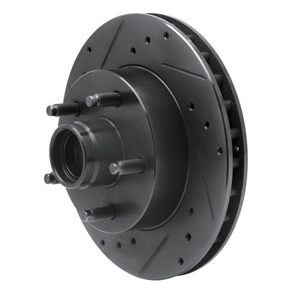 R1 Concepts R1 95-97 Ford Ranger (USA/Canada) Front Left Drilled & Slotted Black Brake Rotor