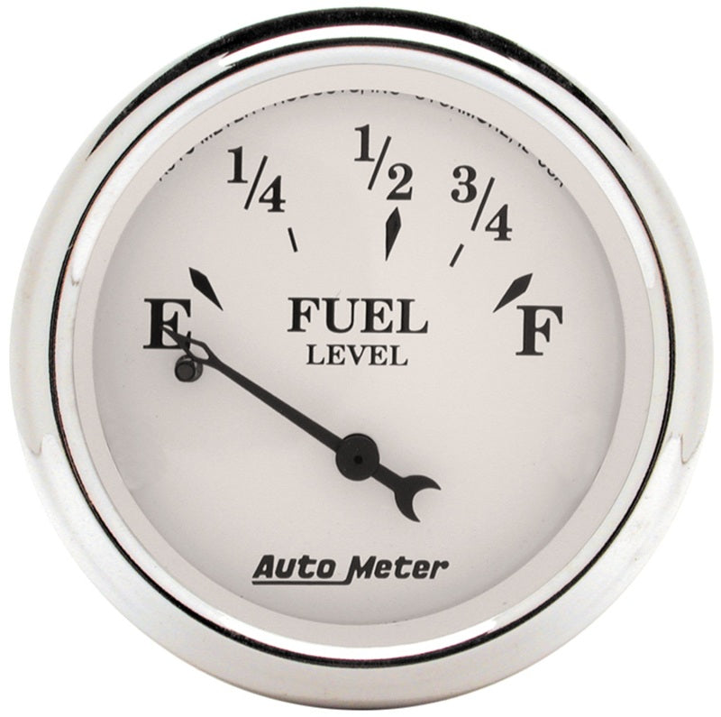 AutoMeter Auto Meter Old Tyme White 2-1/16in 0-30 OHM Electric Fuel Level Gauge