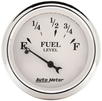 AutoMeter Auto Meter Old Tyme White 2-1/16in 0-30 OHM Electric Fuel Level Gauge