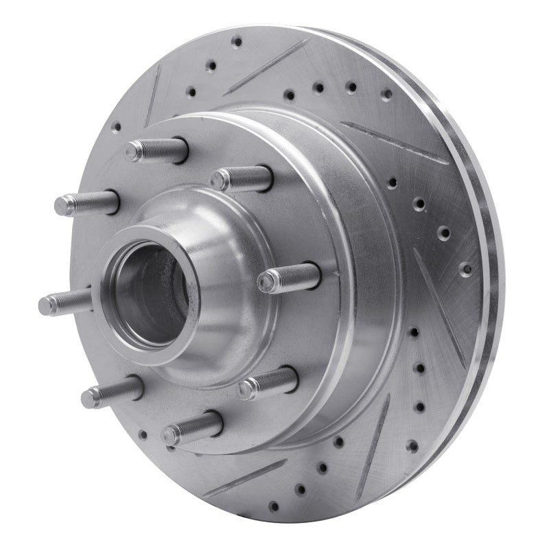 R1 Concepts R1 80-85 Ford E-250 Econoline Front Left Drilled & Slotted Silver Brake Rotor