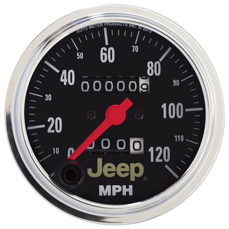 Autometer Jeep 85.7mm In-Dash 120 MPH Mechanical Speedometer Gauge