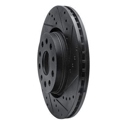 R1 Concepts R1 2002-2018 Dodge Sprinter 2500 Rear Right Drilled & Slotted Black Brake Rotor