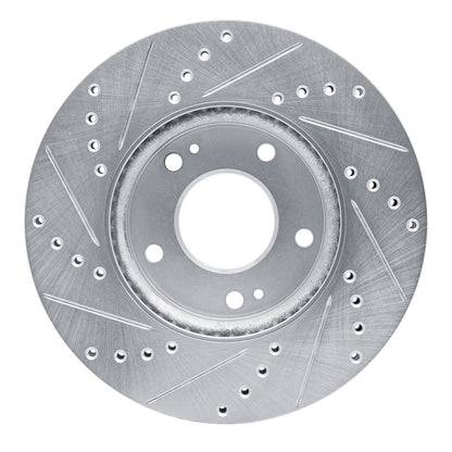 R1 Concepts R1 07-10 Kia Rondo (USA) Front Right Drilled & Slotted Silver Brake Rotor