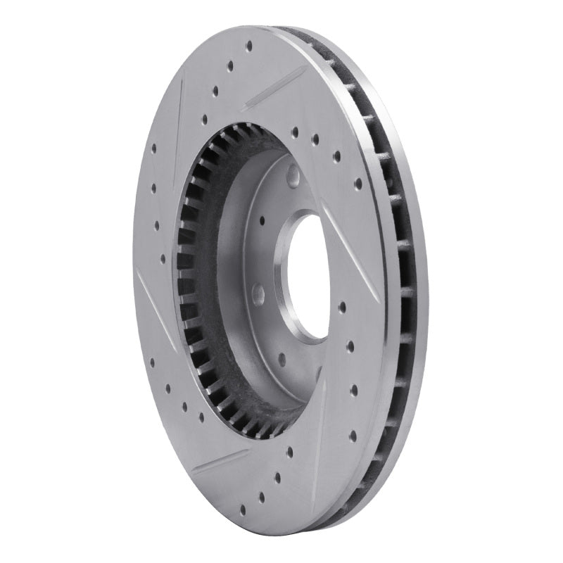 R1 Concepts R1 04-09 Kia SPECTRA Front Right Drilled & Slotted Silver Brake Rotor