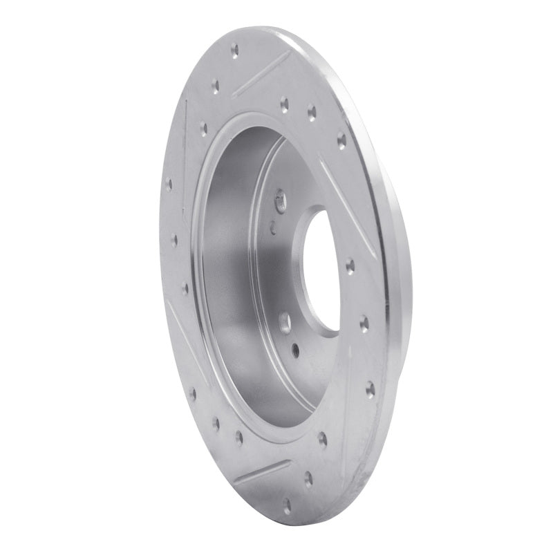 R1 Concepts R1 06-15 Honda Civic Si Rear Right Drilled & Slotted Silver Brake Rotor
