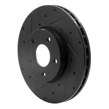 R1 Concepts R1 12-18 Ford C-MAX Front Left Drilled & Slotted Black Brake Rotor