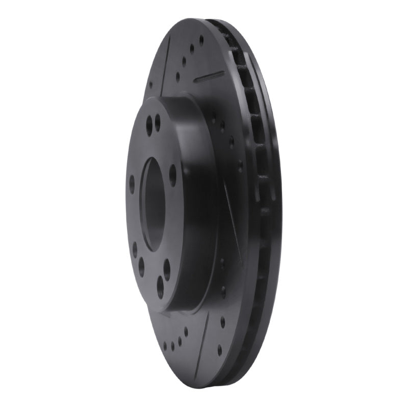 R1 Concepts R1 87-93 Mercedes-Benz 190E Front Left Drilled & Slotted Black Brake Rotor