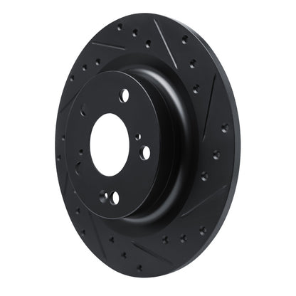 R1 Concepts R1 17-25 Acura Integra Rear Right Drilled & Slotted Black Brake Rotor