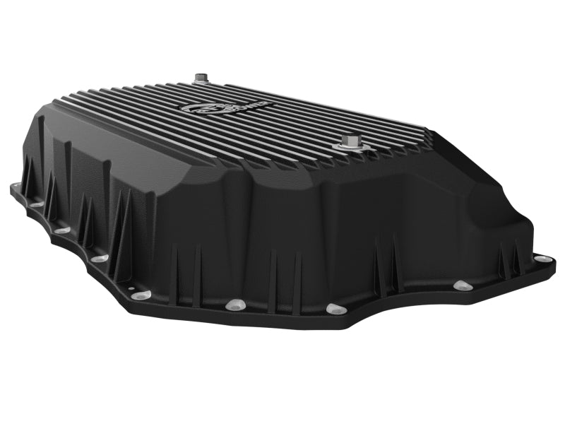 aFe 20-25 GM Diesel V8-6.6L L5P Transmission Pan w/ Machined Fins - Black