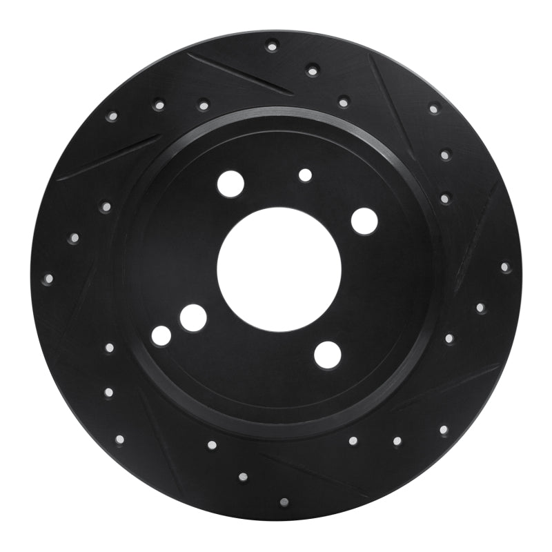 R1 Concepts R1 93-95 Volvo 850 Rear Right Drilled & Slotted Black Brake Rotor