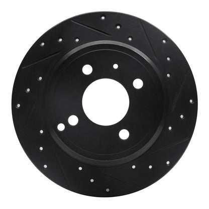 R1 Concepts R1 93-95 Volvo 850 Rear Right Drilled & Slotted Black Brake Rotor
