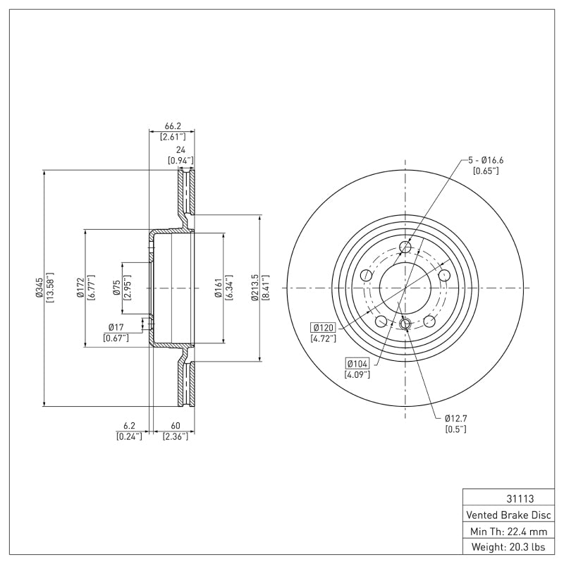 DFC 12-20 BMW 228I xDrive Rear Brake Rotor