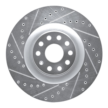 R1 Concepts R1 06-13 Audi S3 (Mexico) Front Left Drilled & Slotted Silver Brake Rotor