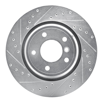 R1 Concepts R1 95-03 BMW Z8 Rear Left Drilled & Slotted Silver Brake Rotor