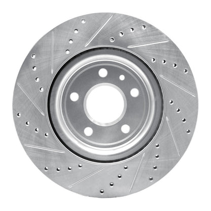 R1 Concepts R1 11-19 Ford Flex Front Right Drilled & Slotted Silver Brake Rotor
