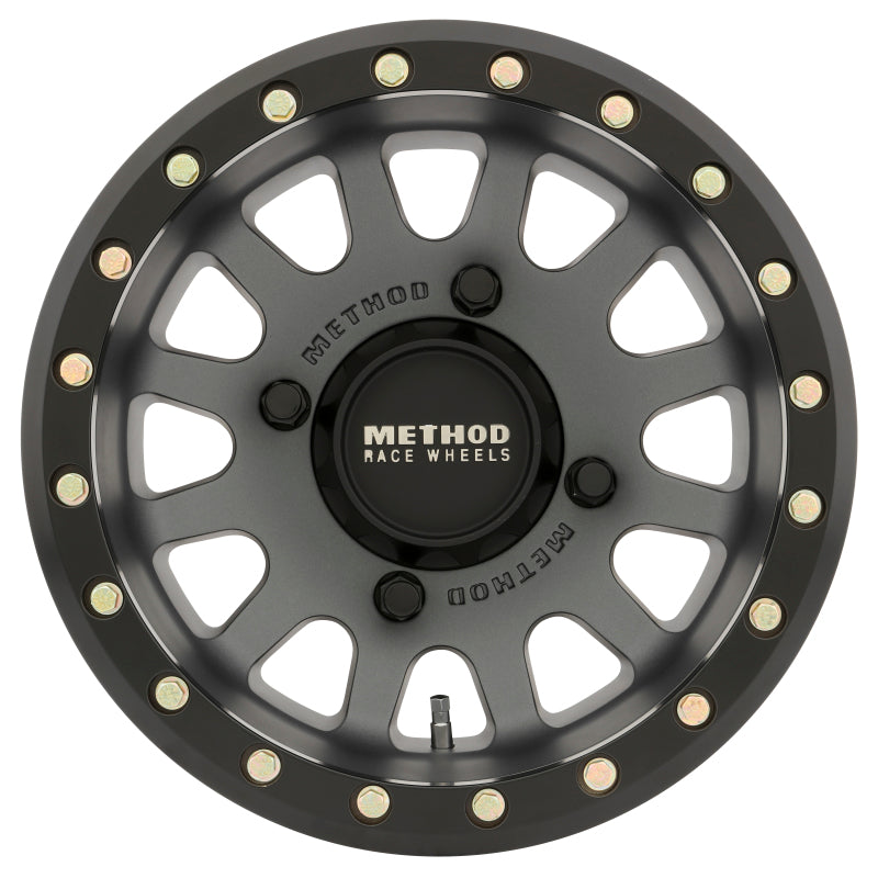 Method Wheels Method MR401 UTV Beadlock 15x7 / 4+3/13mm Offset / 4x156 / 132mm CB Titanium Wheel- Matte Black Ring