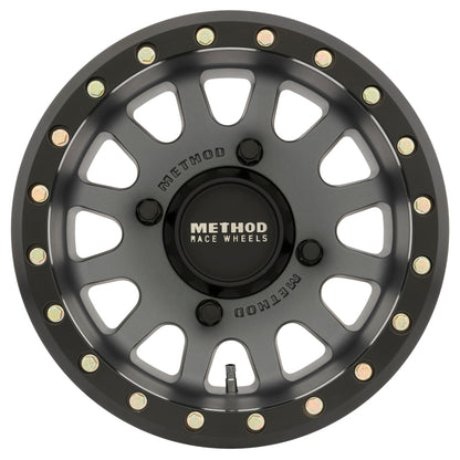 Method Wheels Method MR401 UTV Beadlock 15x7 / 4+3/13mm Offset / 4x156 / 132mm CB Titanium Wheel- Matte Black Ring