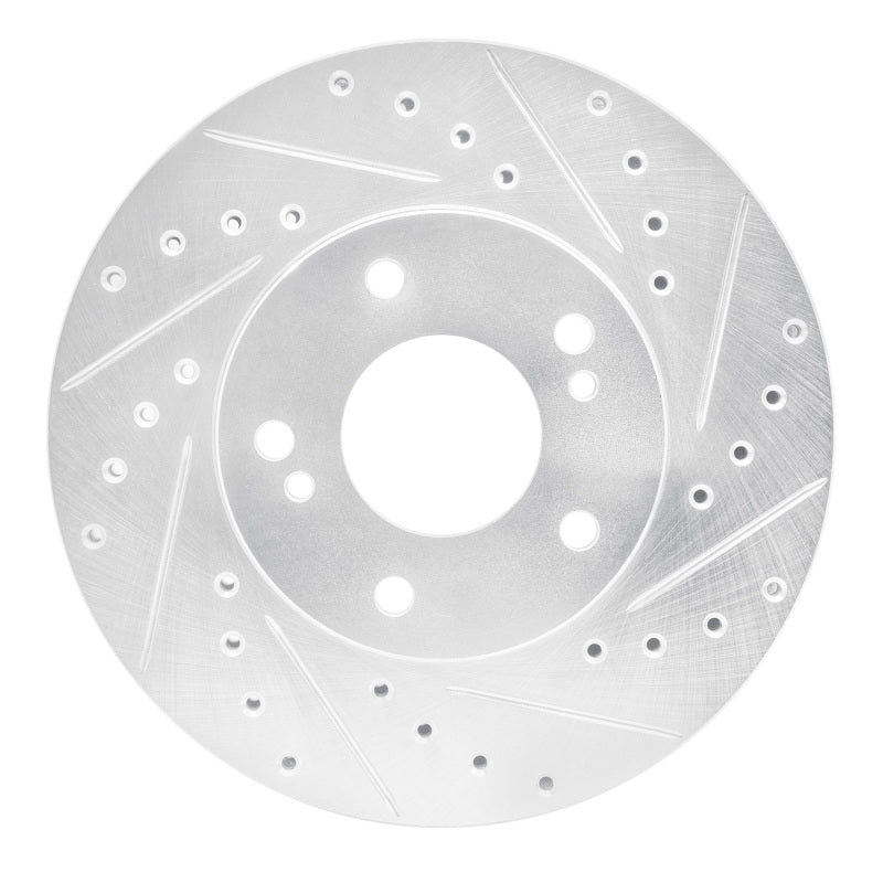 R1 Concepts R1 89-96 Nissan 300ZX Front Right Drilled & Slotted Silver Brake Rotor