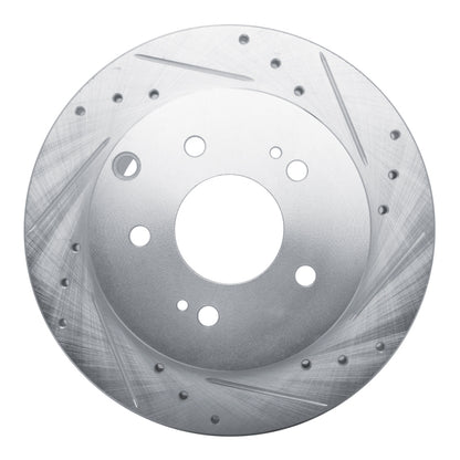 R1 Concepts R1 06-12 Mitsubishi Eclipse Rear Right Drilled & Slotted Silver Brake Rotor