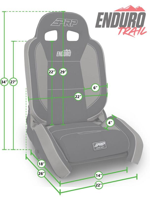 PRP Seats PRP EnduroTrail Reclining Suspension Seat - Gray Tweed - Driver