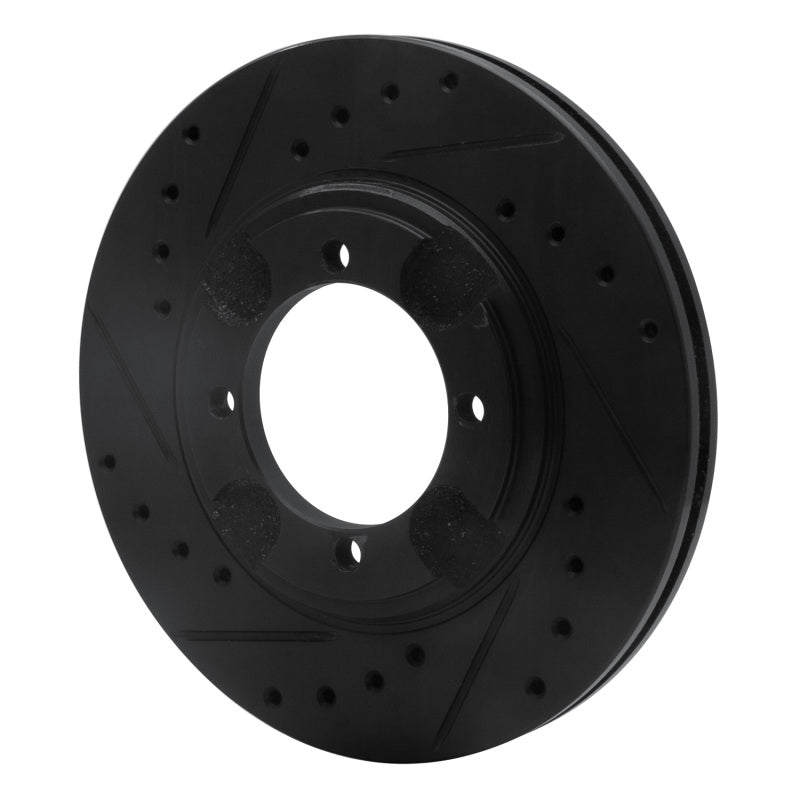 R1 Concepts R1 92-98 Hyundai Tiburon Front Left Drilled & Slotted Black Brake Rotor