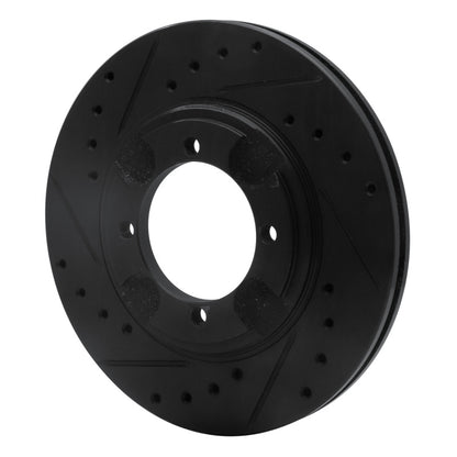 R1 Concepts R1 92-98 Hyundai Tiburon Front Left Drilled & Slotted Black Brake Rotor
