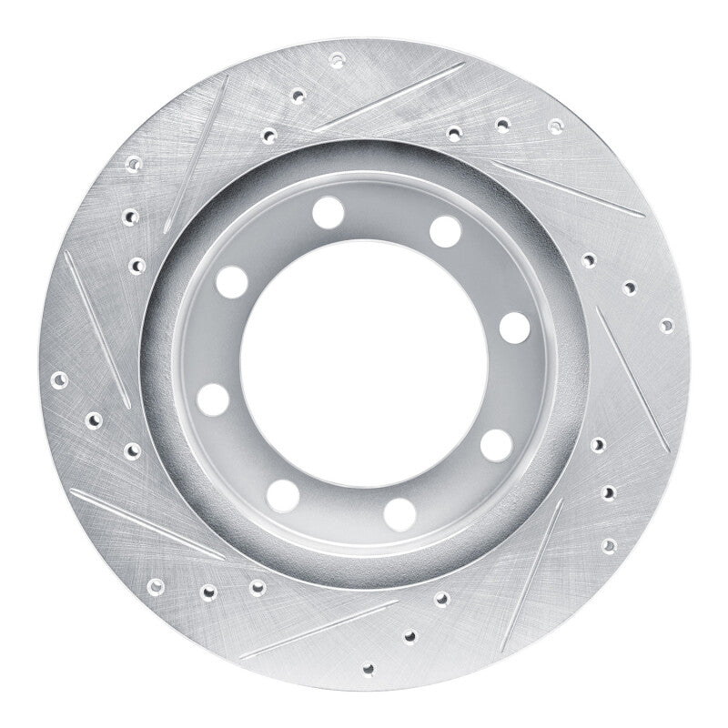 R1 Concepts R1 80-93 Dodge W200 Front Right Drilled & Slotted Silver Brake Rotor