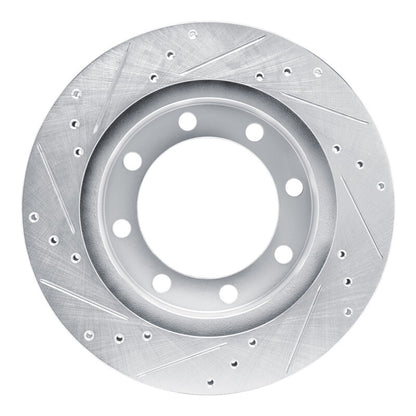 R1 Concepts R1 80-93 Dodge W200 Front Right Drilled & Slotted Silver Brake Rotor