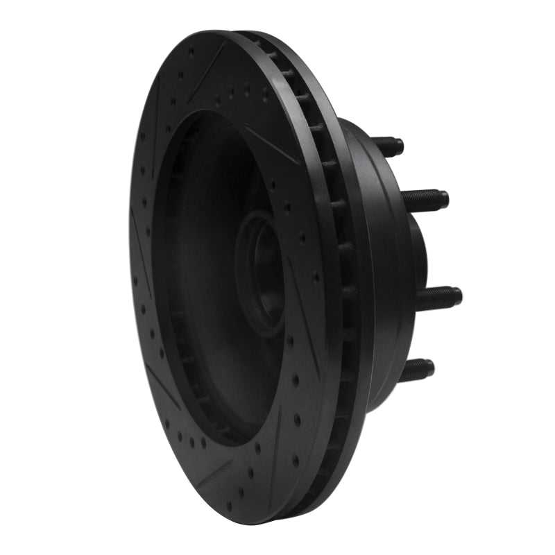 R1 Concepts R1 80-85 Ford E-250 Econoline Club Wagon Front Right Drilled & Slotted Black Brake Rotor
