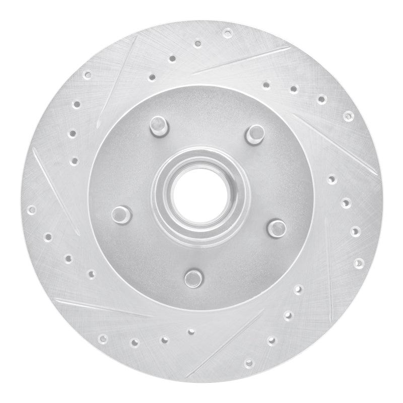 R1 Concepts R1 83-92 Chevrolet G20 Front Left Drilled & Slotted Silver Brake Rotor